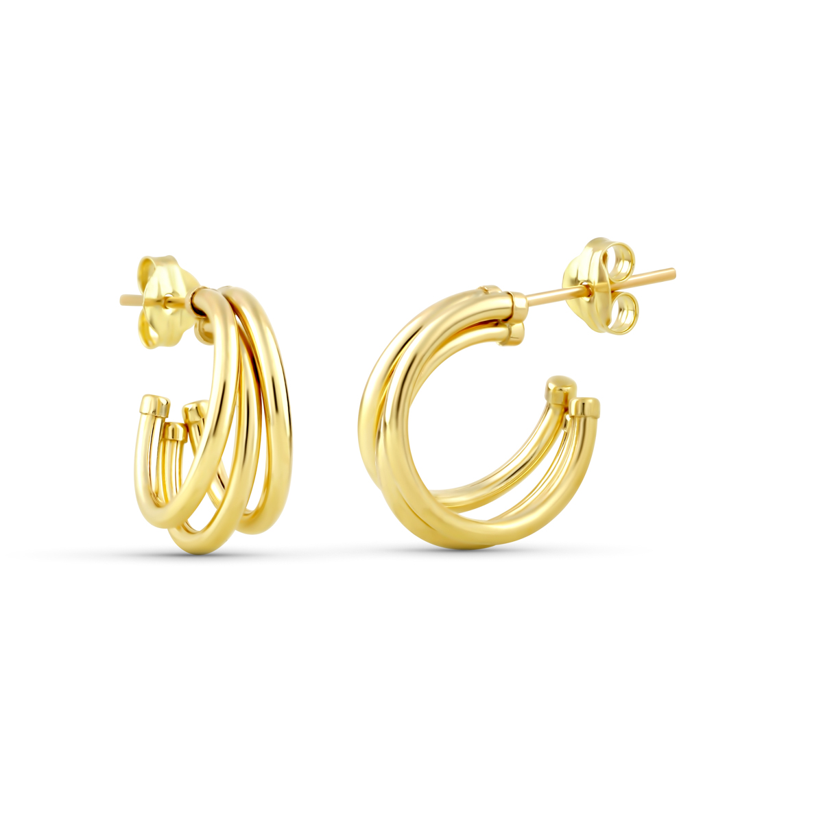 Pendientes Aro Triple 18 kilates Oro Amarillo