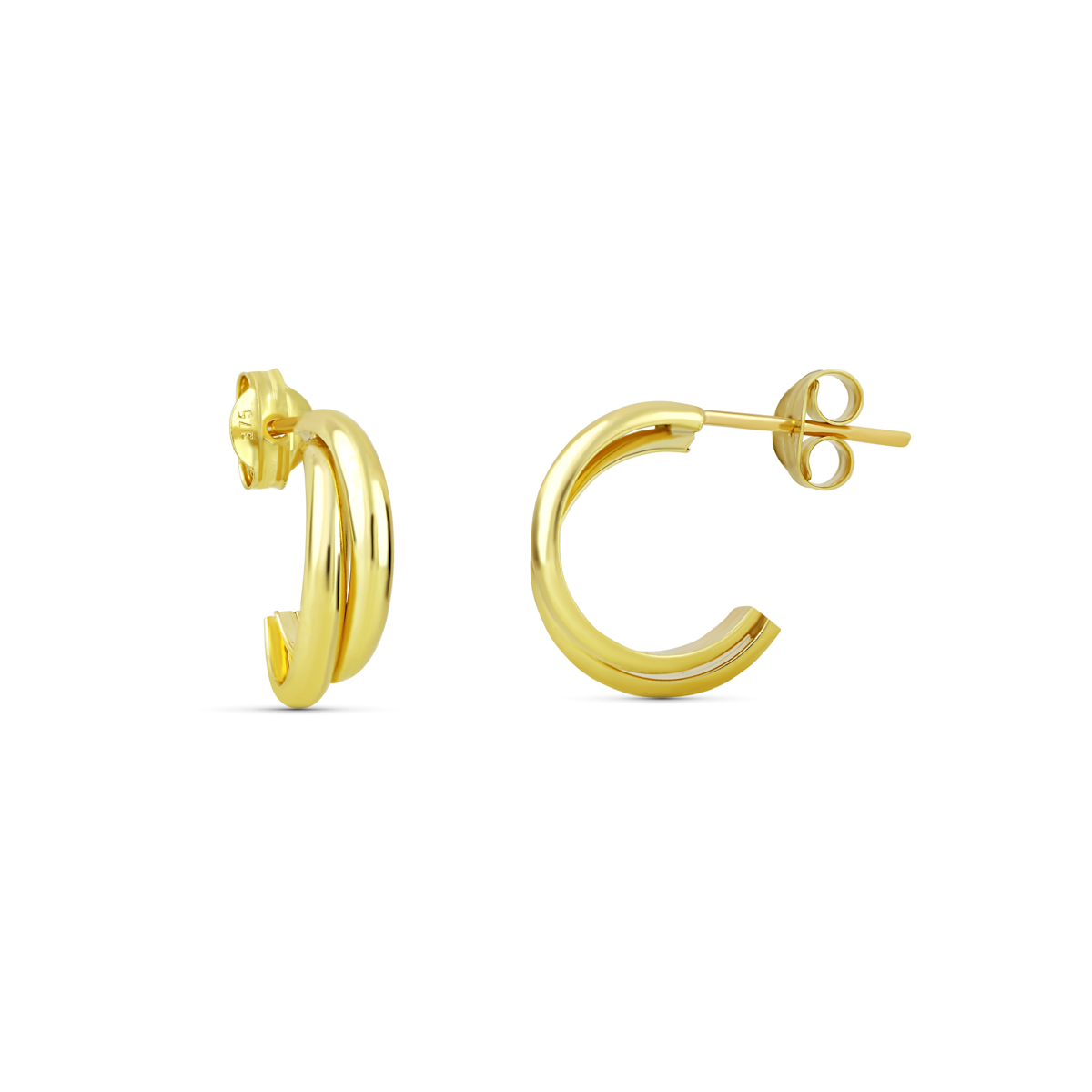 Pendientes Enlazados 9 kilates Oro Amarillo