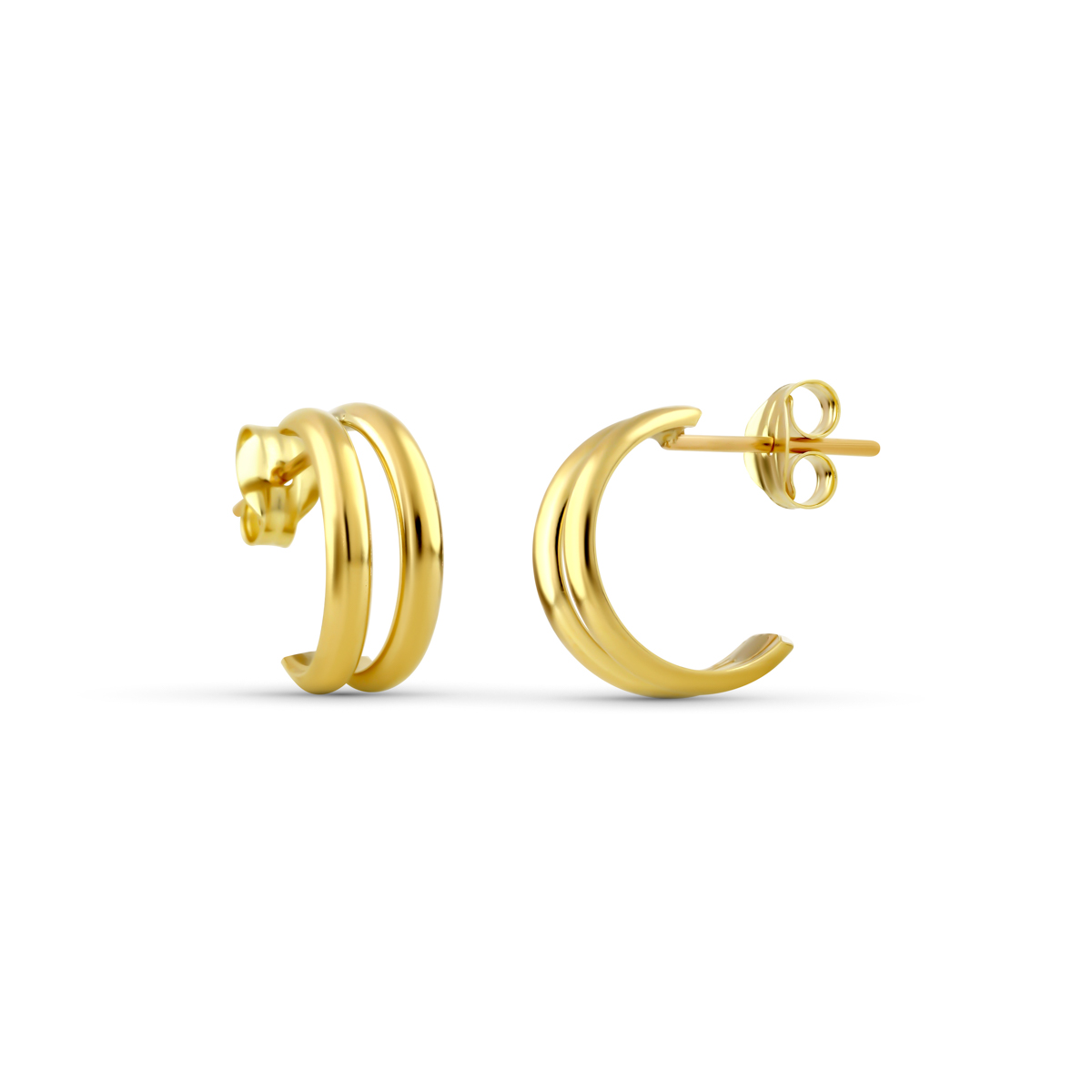 Pendientes de Oro Amarillo 9 kilates Aro Doble ADeAro-Jewels