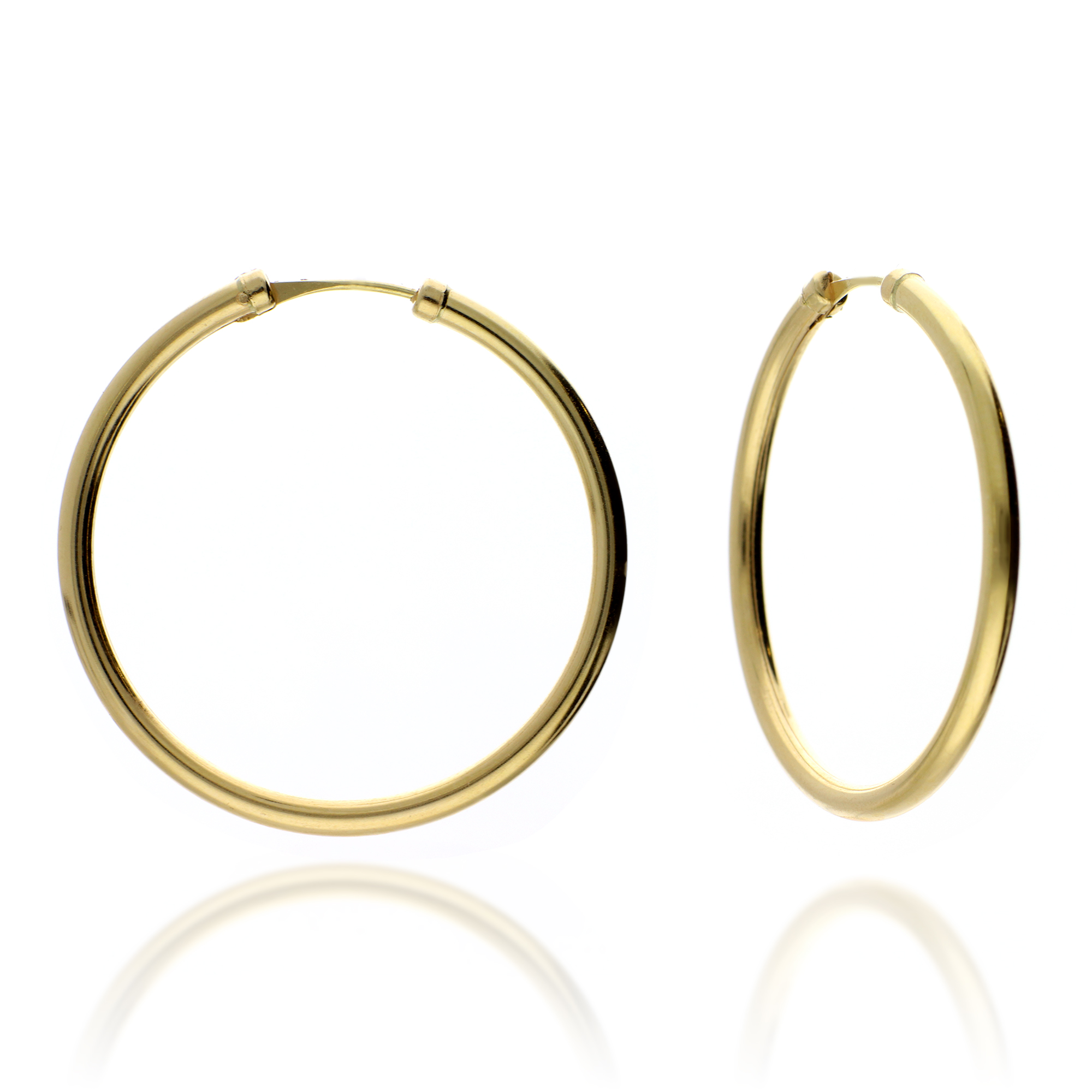Pendientes de Aro 40mm 9 kilates Oro Amarillo